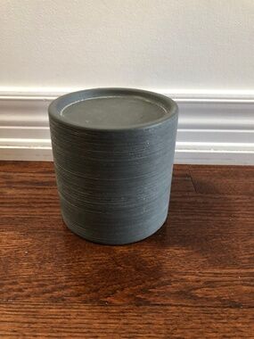Bouclair - Modern Cylindrical Ceramic Candle Holder (Matte Grey)